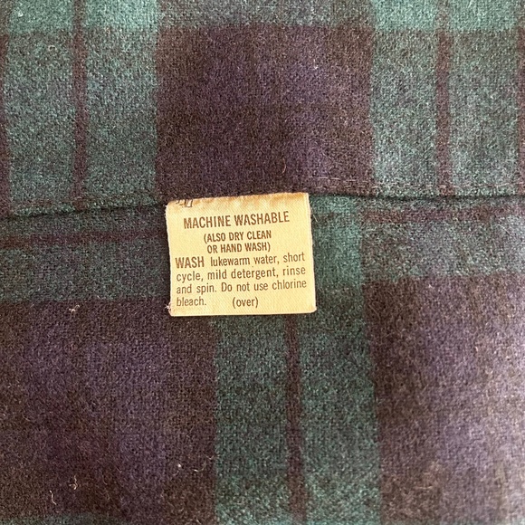 Vintage Pendleton Men's Black Watch Tartan Wool Robe - Navy/Green - Medium - USA - Picture 8 of 8